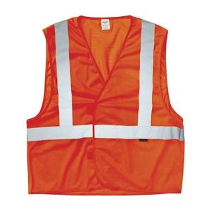Wolverine Mens Vest Size M/L Orange Gray Packable Reflective Taping Work Outdoor